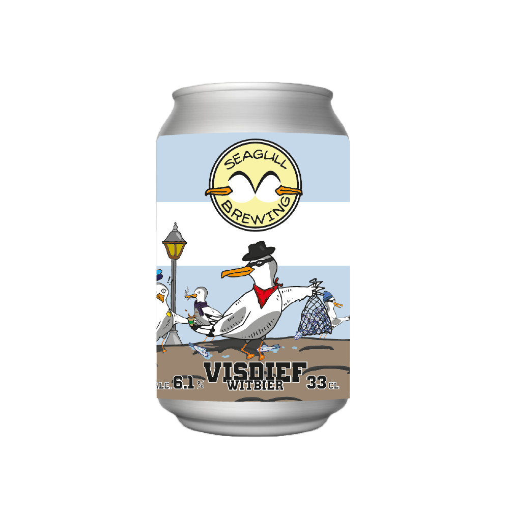 Blikje Visdief witbier van Seagull Brewing